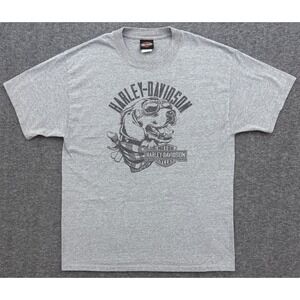 Harley Davidson Shirt Mens Large Gray Seminole‎ FL HD Sheild Dog Motorcycle Tee